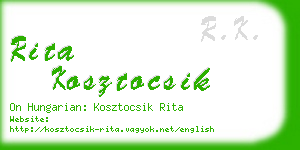 rita kosztocsik business card